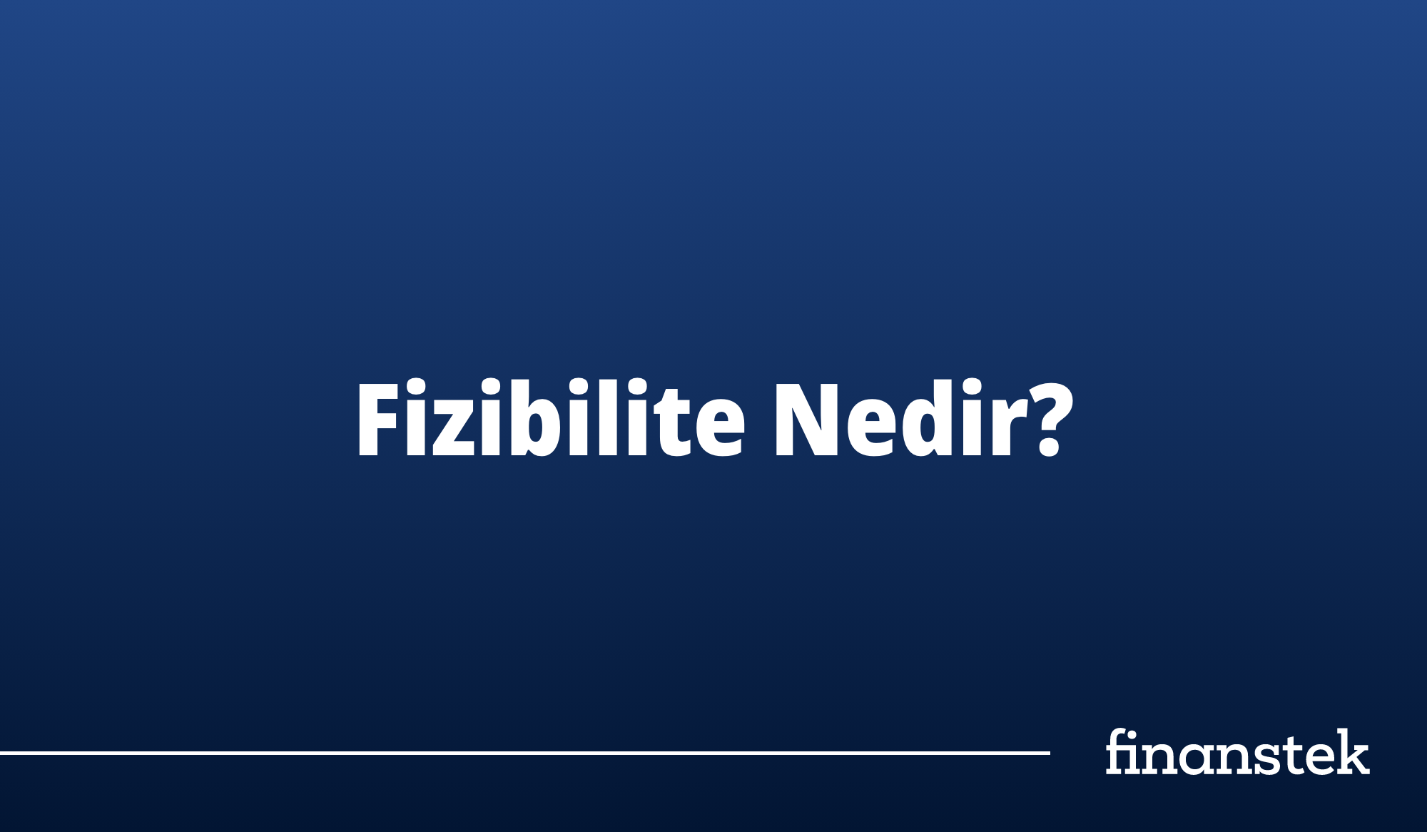 Fizibilite Nedir?